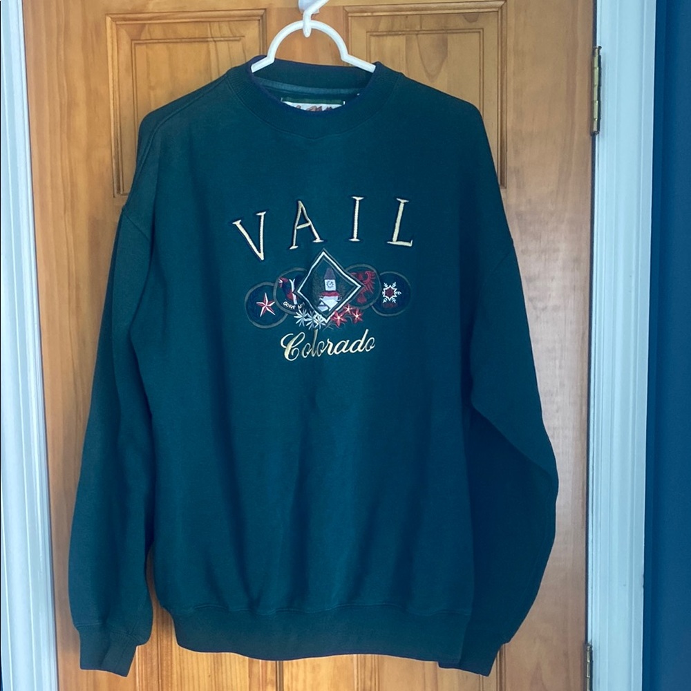 Vintage Vail Colorado Green Sweatshirt